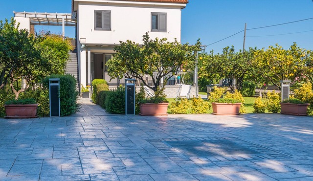 wonderful modern style villa with beautiful orange garden. Sleeps 8
