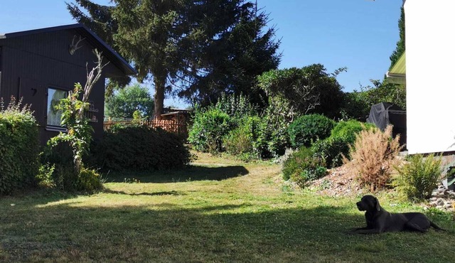 Wonderful view, fireplace, wellness hut, fenced garden, garden pond