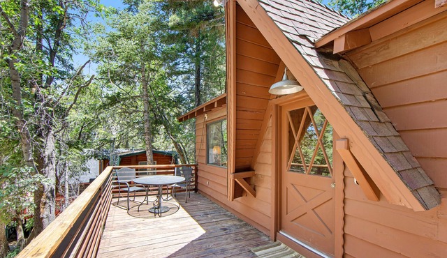 Wooded cabin near the lake & slopes with fast WiFi & large deck - dog-friendly