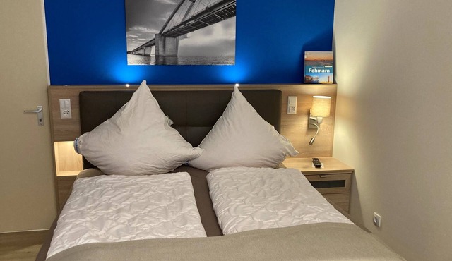 Your apartment with a wonderful panoramic view of the Burgtiefe marina