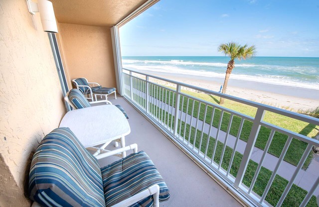 Oceanfront 2BR Condo 2nd Floor Balcony Overlooking the Beach Unit 205