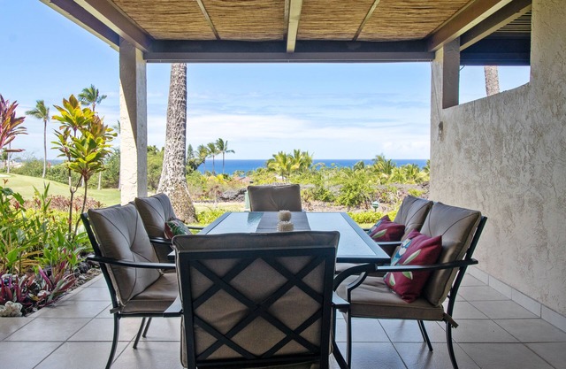 Relax and enjoy your own spacious private lanai with ocean & sunset views