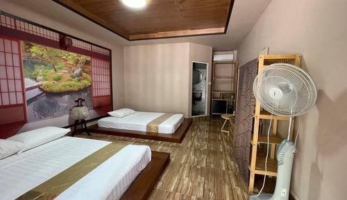 Family Bungalow, 2 Double Beds, Garden View