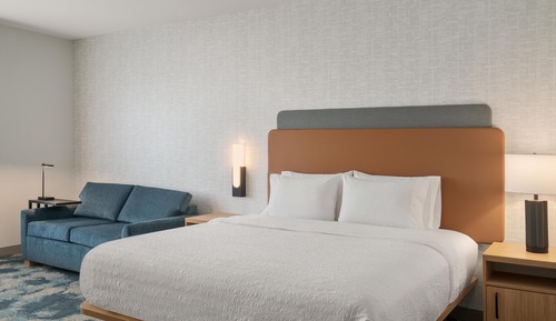 Room, 1 King Bed with Sofa bed, Refrigerator & Microwave