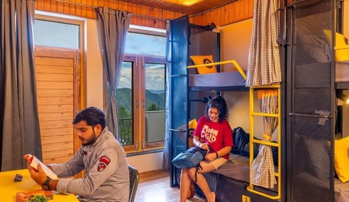 Bed in 4 Bed Mixed Dormitory with Balcony and Mountain View