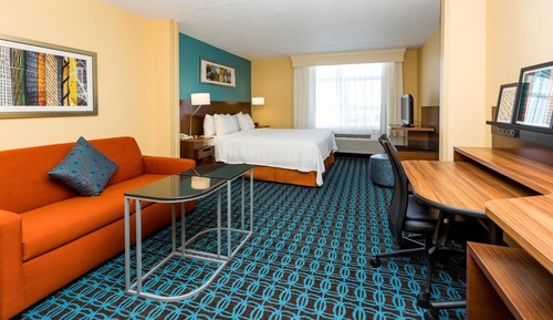 Suite, 1 King Bed with Sofa bed, Mobility Accessible (Roll-in Shower)