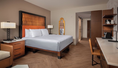 Village - Preferred Room - King. Wheelchair accessible with transfer shower and option for hearing a