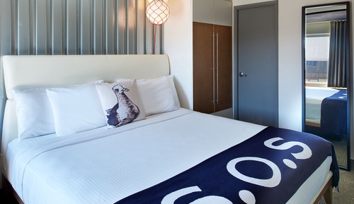 Room, 1 King Bed, Roll-in Shower (Zephyr, strobe door bell)