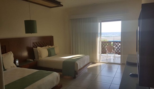 Standard Room, 2 Double Beds, Balcony, Sea View